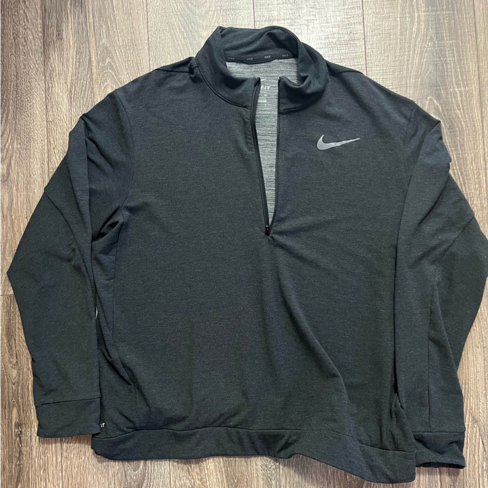 Nike Men's Black Quarter-Zip Jacket Dry fit